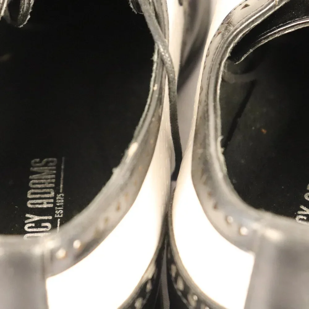 Men's Black and White Dress Shoes by Stacy Adams SZ 9.5W In Very Good Condition